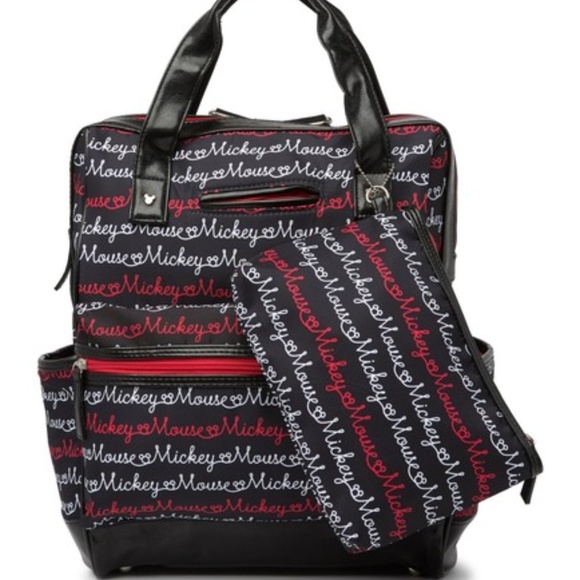 disney mickey mouse script diaper bag backpack